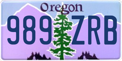 OR license plate 989ZRB