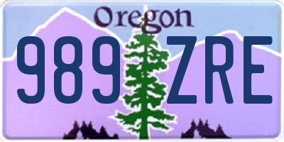 OR license plate 989ZRE