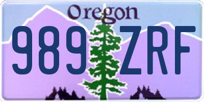 OR license plate 989ZRF