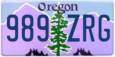 OR license plate 989ZRG