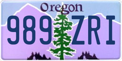 OR license plate 989ZRI