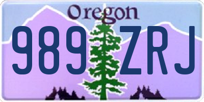 OR license plate 989ZRJ