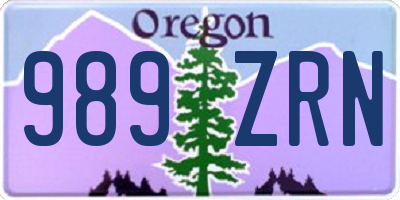 OR license plate 989ZRN