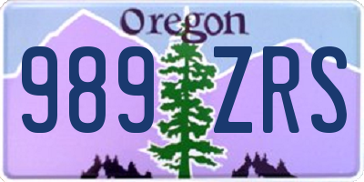 OR license plate 989ZRS