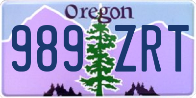 OR license plate 989ZRT