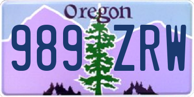 OR license plate 989ZRW