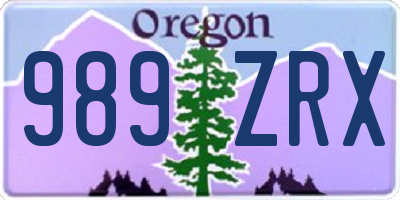 OR license plate 989ZRX