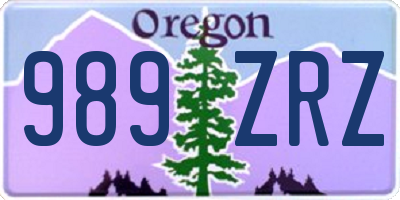 OR license plate 989ZRZ