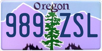 OR license plate 989ZSL
