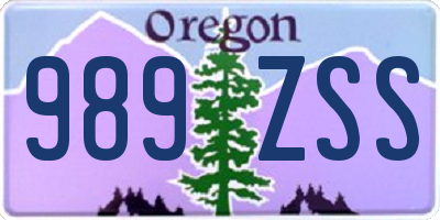 OR license plate 989ZSS