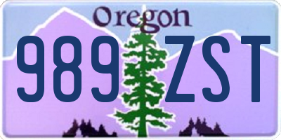OR license plate 989ZST