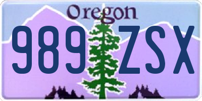 OR license plate 989ZSX