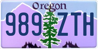OR license plate 989ZTH