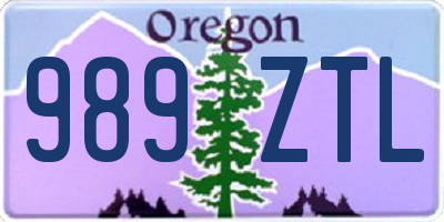 OR license plate 989ZTL