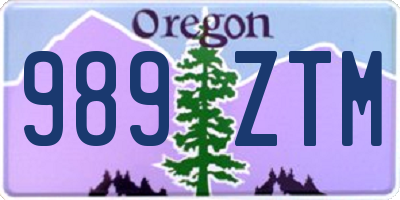 OR license plate 989ZTM