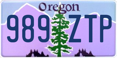 OR license plate 989ZTP