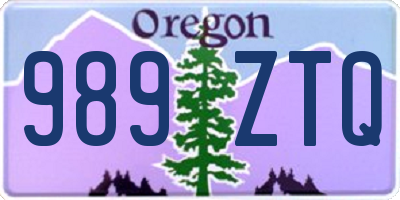 OR license plate 989ZTQ