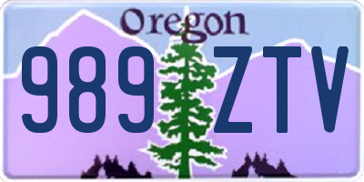 OR license plate 989ZTV
