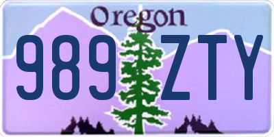 OR license plate 989ZTY