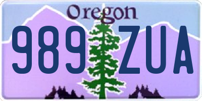 OR license plate 989ZUA