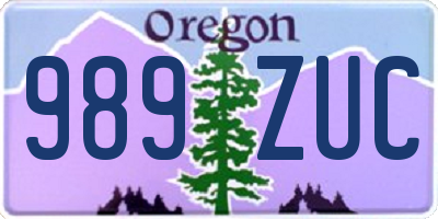 OR license plate 989ZUC