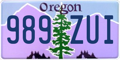 OR license plate 989ZUI