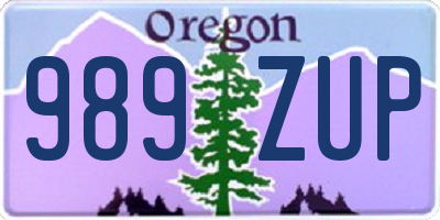 OR license plate 989ZUP