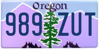 OR license plate 989ZUT