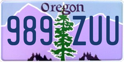 OR license plate 989ZUU