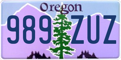 OR license plate 989ZUZ