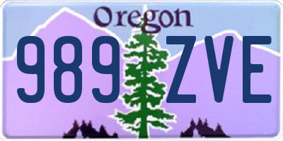 OR license plate 989ZVE