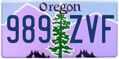 OR license plate 989ZVF