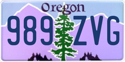 OR license plate 989ZVG
