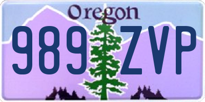 OR license plate 989ZVP