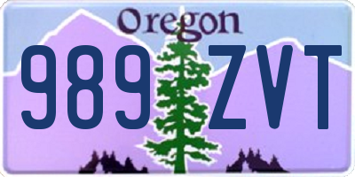 OR license plate 989ZVT