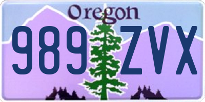 OR license plate 989ZVX