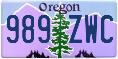 OR license plate 989ZWC