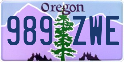 OR license plate 989ZWE