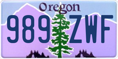 OR license plate 989ZWF