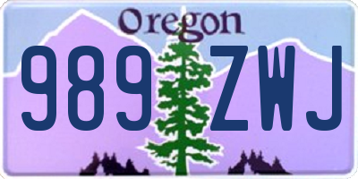 OR license plate 989ZWJ