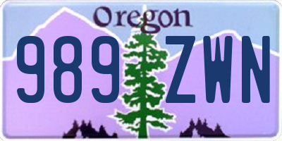 OR license plate 989ZWN