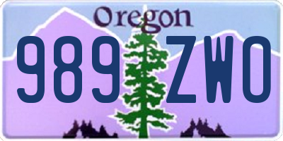 OR license plate 989ZWO