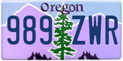 OR license plate 989ZWR