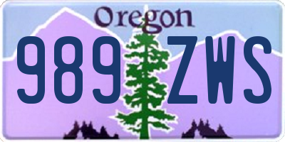 OR license plate 989ZWS