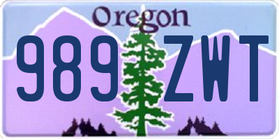 OR license plate 989ZWT