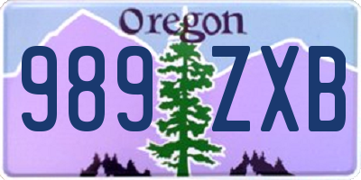 OR license plate 989ZXB
