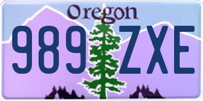 OR license plate 989ZXE