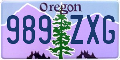 OR license plate 989ZXG
