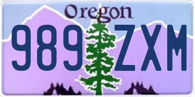 OR license plate 989ZXM
