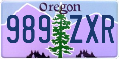 OR license plate 989ZXR